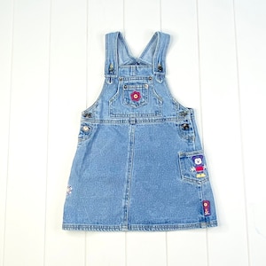 Vintage Mickey and Co Minnie Mouse Denim Jean Overall Dress, Vintage Minnie Dress, Vintage Mickey, Vintage Disney, Size 6X