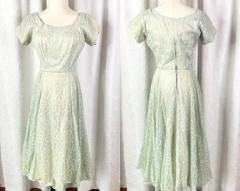 Vintage 1950s Frances Prisco Original Seafoam Mint Green Party Gala Dress, Vintage Evening Dress, Vintage Party Dress, Size Small