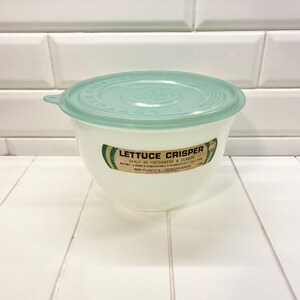 Vintage Jade Plastic Sla Crisper, Bee, Het is een Honing Bowl, Vintage Sla Crisper Bowl met Deksel, Jade Tupperware, Jadeite Tupperware