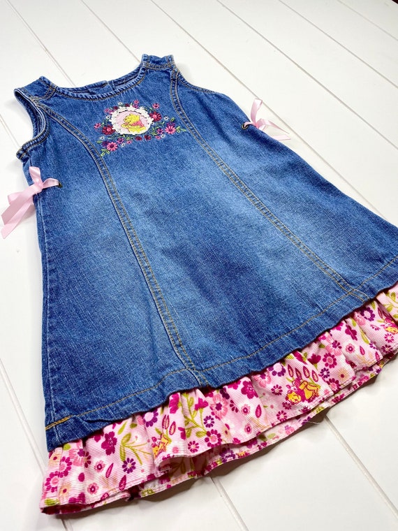 Vintage Winnie the Pooh Jean Dress, Vintage Pooh … - image 5