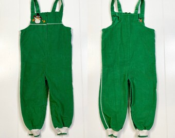 Vintage 1970s Sears Corduroy Christmas Snowman Overalls, Vintage Sears Overalls, Vintage Christmas Overalls, Made in USA, 24 Months
