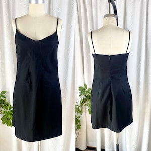 Vintage 1990s Rampage Black Spaghetti Strap Mini Dress, Vintage Y2K Mini Dress, Little Black Dress, Vintage Black Mini Dress, Size 11