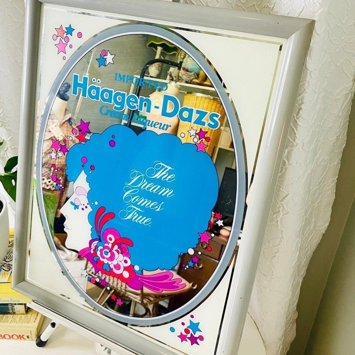 Vintage Haagen-dazs Cream Liqueur Advertising Mirror, Peter Max