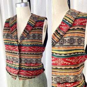 Vintage Knockabouts by Pendleton 100% Wool Tribal Western Vest, Vintage Academia, Vintage Pendleton Vest, Vintage Wool Vest, Size Small