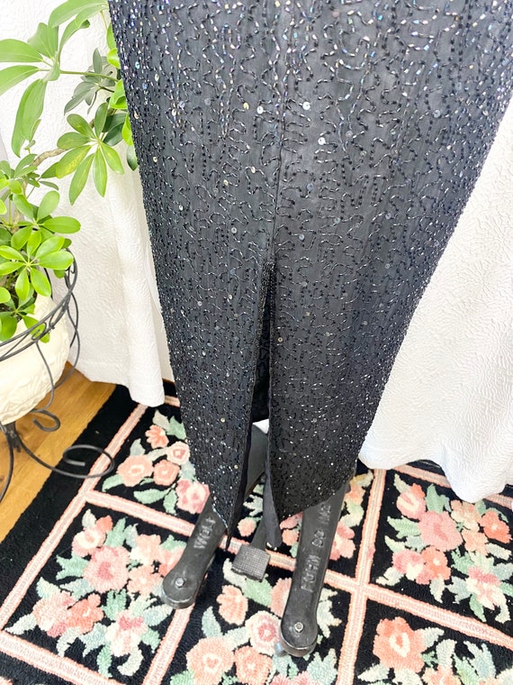 Vintage Patra Petite Black and Silver Sequin Dres… - image 9