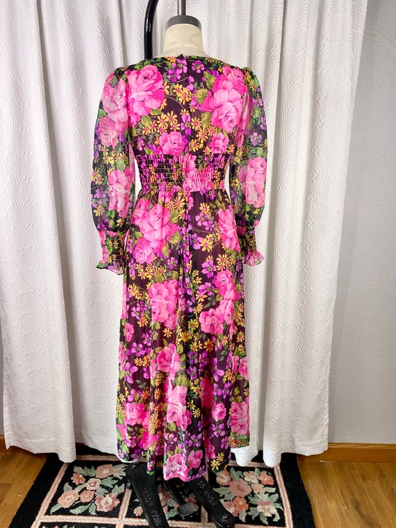 Vintage 1970s Montgomery Ward Floral Maxi Dress, … - image 8