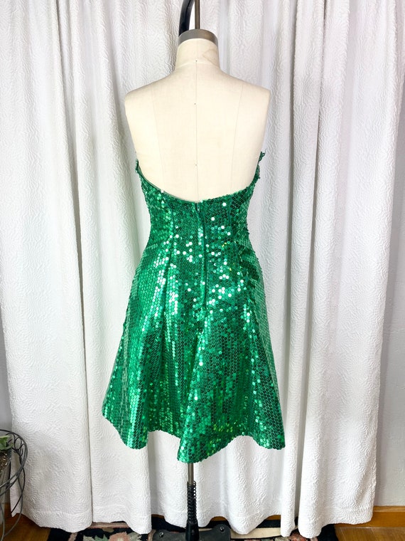 Vintage Amore Iridescent Emerald Green Sequin Min… - image 9