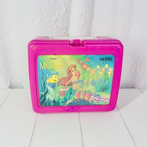 Vintage Thermos Little Mermaid Lunch Box, Vintage Little Mermaid, Vintage Disney, Back to School, Art Supply Storage, Ariel, 1980s Disney