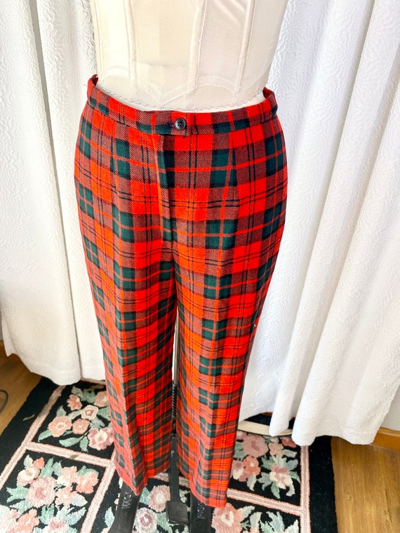 Vintage Red and Green Tartan Pendleton Wool Trous… - image 3