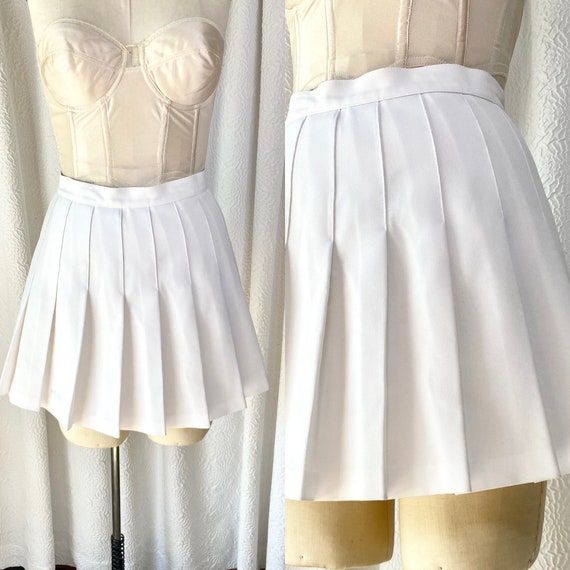 Vintage Head White Pleated Tennis Mini Skirt Vintage Head Mini