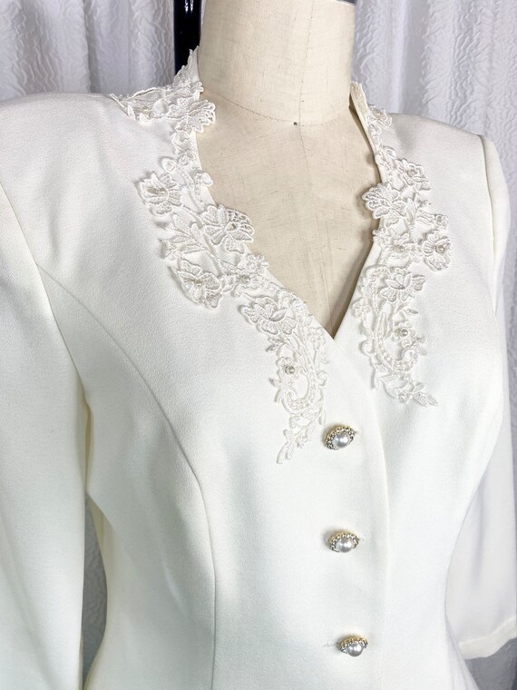 Vintage Off White Cache Skirt Suit, Vintage Weddi… - image 5