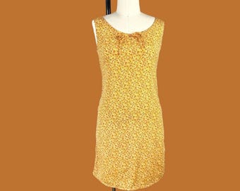 Vintage Y2K Orange Floral Mini Dress, Juniors Size 3/5
