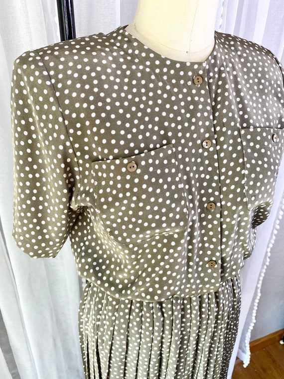 Vintage LizPetites Women's Polka Dot Dress, 1980s… - image 4