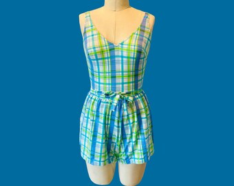Vintage Maxine of Hollywood Plaid Swimsuit Shorts, Size 10