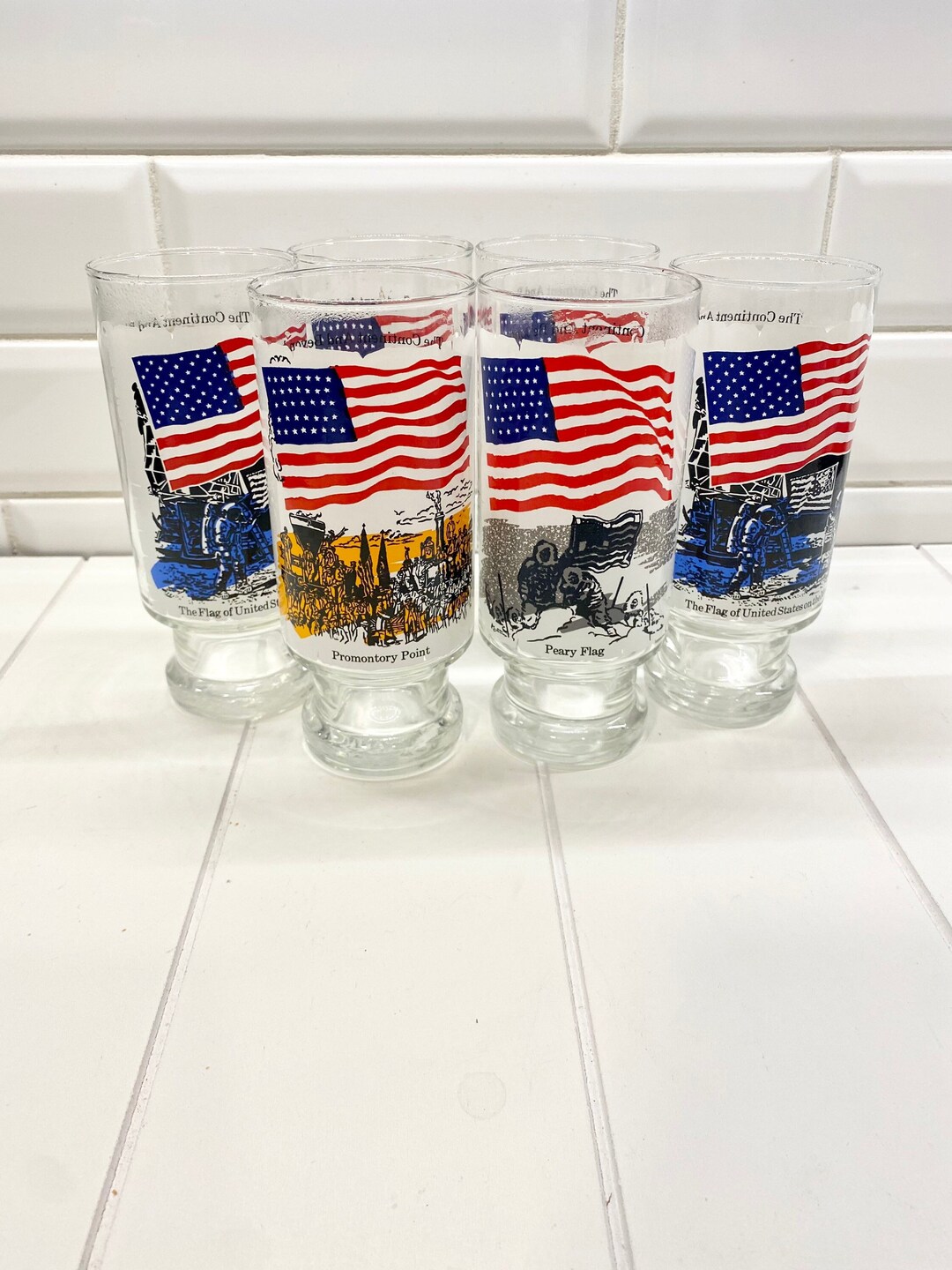 Vintage Continent and Beyond American Flag Drinking Glasses - Etsy