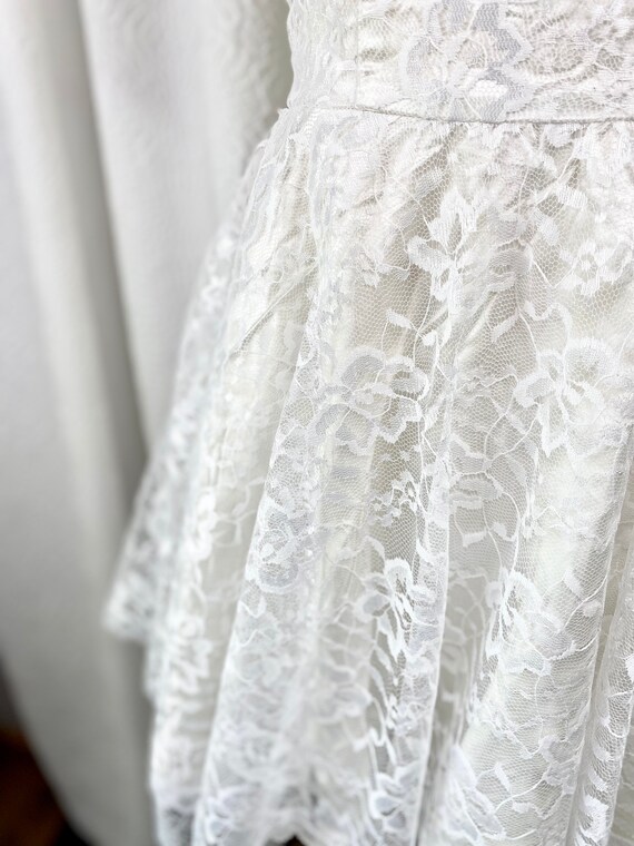 Vintage Jessica McClintock Girls White Lace Dress… - image 6