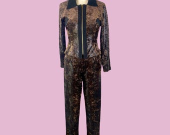 Costume vintage en velours imitation peau de serpent, costume de rock star, taille 4