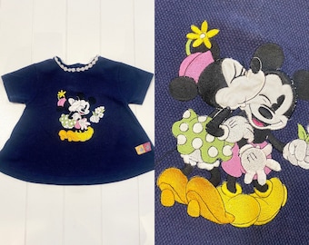 Vintage Mickey and Co Minnie Mouse Thermal Embroidered Swing Tunic, Vintage Minnie Top, Vintage Mickey, Vintage Disney, Size 4T