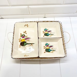 Vintage Mid Century Modern Lipper Mann Divided Serving Dish, Mid Century Modern Kitchen, Kitschy Kitchen Decor, Mother&#39;s Day Gift