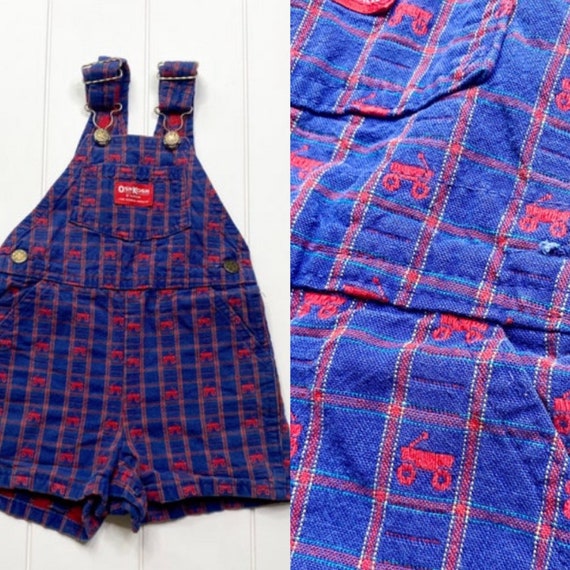Vintage RARE Oshkosh Bgosh Vestback Overalls, Oshkosh Wagon