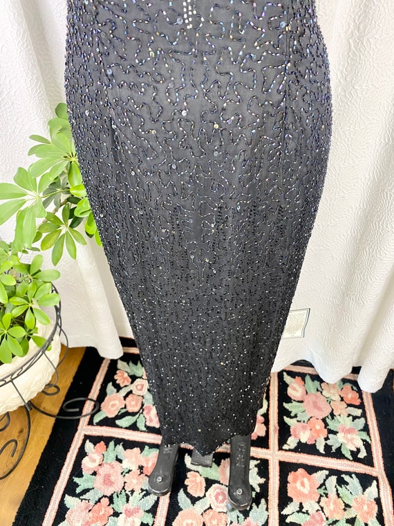 Vintage Patra Petite Black and Silver Sequin Dres… - image 8