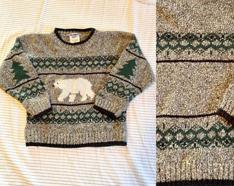 Vintage Rare Oshkosh B'Gosh Polar Bear Fair Isle Sweater, Vintage Oshkosh Sweater, Vintage Oshkosh Jumper, Christmas Oshkosh, Size 3T