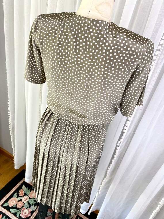 Vintage LizPetites Women's Polka Dot Dress, 1980s… - image 6