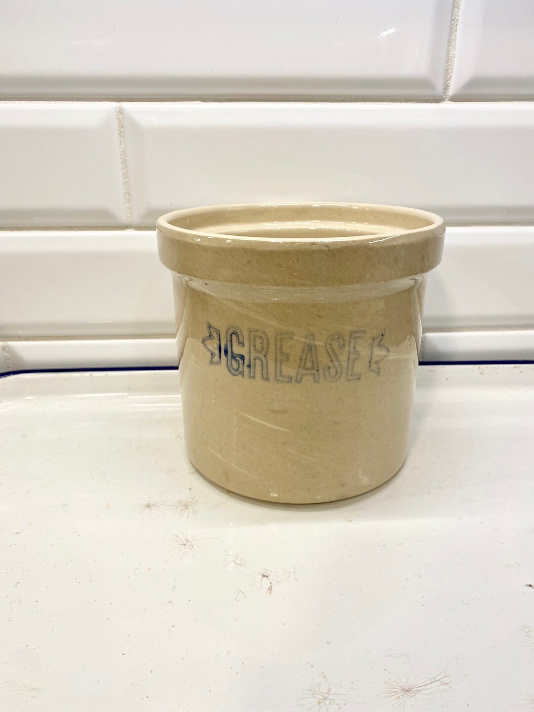 Vintage Stoneware Grease Crock Vintage Planter Vintage Etsy