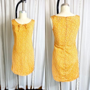 Vintage Y2K Orange Floral Mini Dress, Vintage Mini Dress, Y2K Mini Dress, Size 3 Dress, Size 5 Dress