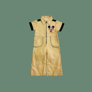 Vintage 1960s Mickey Mouse Pluto Baby Coveralls, 18 Months