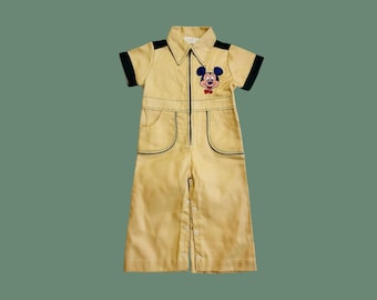 Vintage 1960s Mickey Mouse Pluto Baby Coveralls, 18 Months