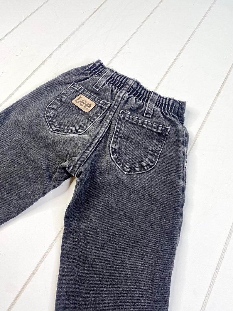 Vintage Black Lee Jeans, Vintage Toddler Jeans, Vintage Jeans, High Waist Jeans, Size 2T image 4