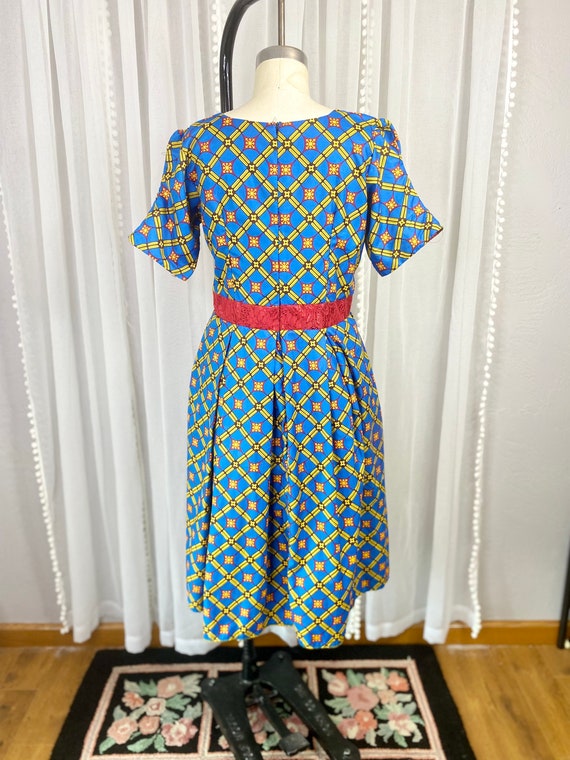 Vintage 1960s Mod Abstract Pattern Midi Dress, Vi… - image 9