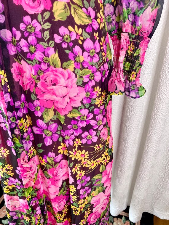 70's/80's Floral Fit & Flare House Dress by Montgomery Ward