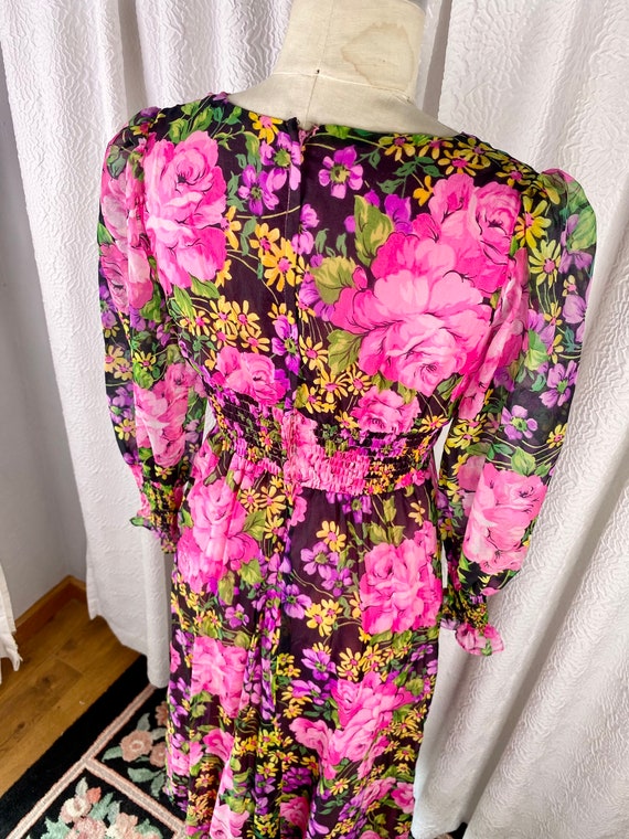 70's Pink Lace Maxi Dress by Montgomery Ward