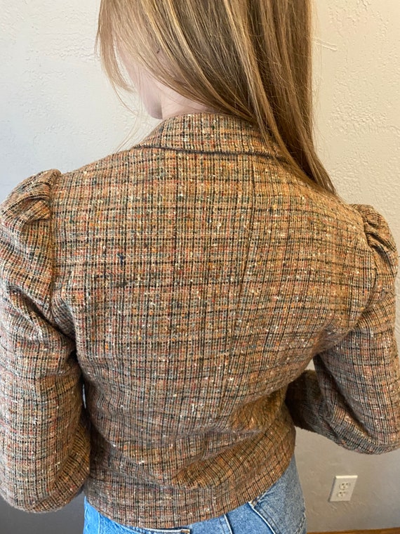 Vintage Plaid Tweed Wool Blazer, Vintage Wool Bla… - image 5