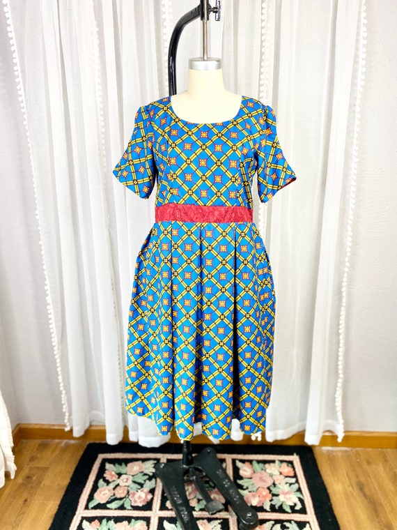 Vintage 1960s Mod Abstract Pattern Midi Dress, Vi… - image 2