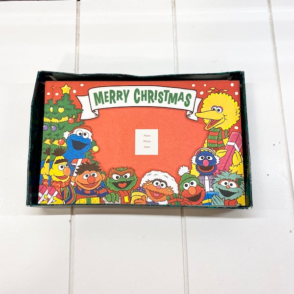 vintage Sesame Street Christmas Cards, vintage Elmo, vintage Sesame Street, Sesame Street Picture Christmas Cards, 14 cartes/enveloppes