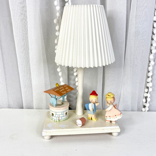 Wood Jack Jill Lamp Etsy