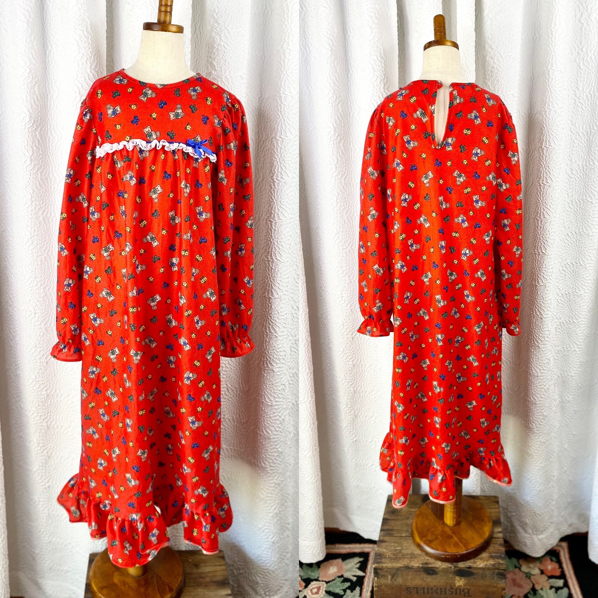 Kleding Meisjeskleding Pyjamas & Badjassen Pyjama Engels Rose vintage stijl 100% katoen bedrukte nachthemd met lange mouwen voor meisjes maten 2-11 jaar made in nederland 