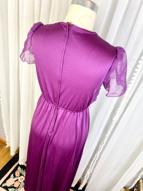 Vintage 1970s Purple Flowy Maxi Dress, Vintage Bo… - image 9