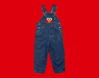 Peto vaquero vintage de Elmo de Barrio Sésamo, talla 3T