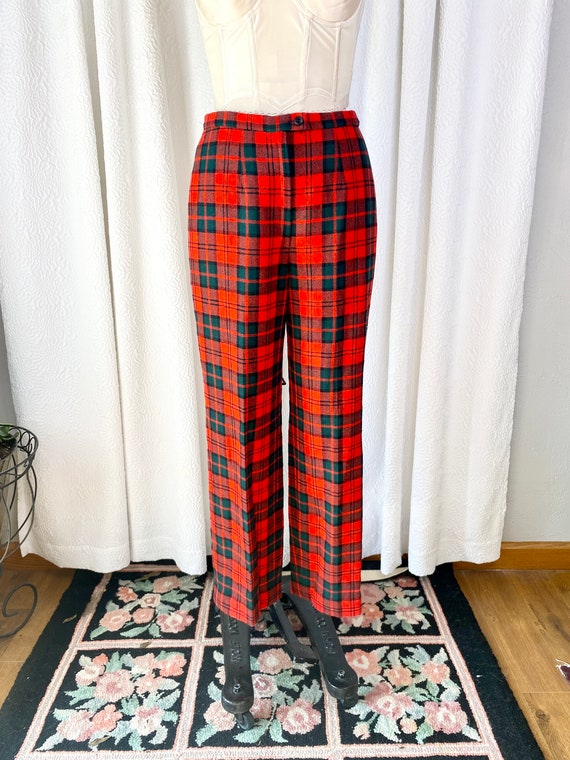 Vintage Red and Green Tartan Pendleton Wool Trous… - image 8