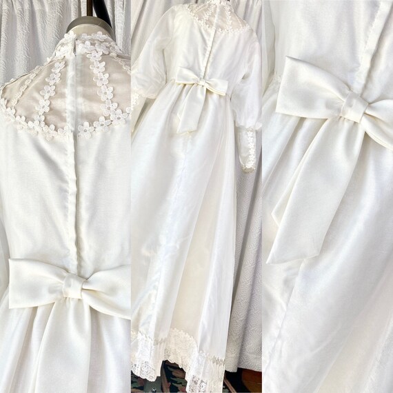 Vintage Iridescent White Daisy Wedding Dress, Boh… - image 10
