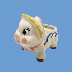ヴィンテージ擬人化ブタプランター、日本製、小さな多肉植物プランター
