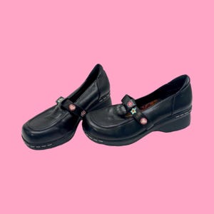 Vintage 90s Esprit Platform Mary Janes, Chunky Wedges, Size 1M