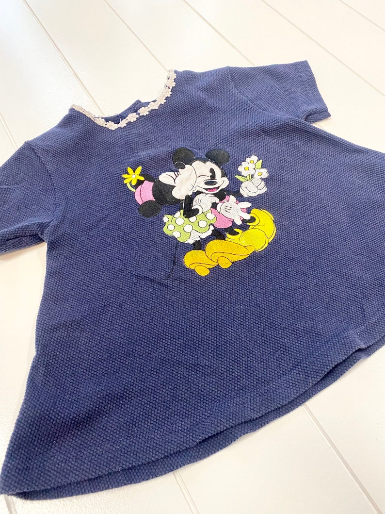 Vintage Mickey and Co Minnie Mouse Thermal Embroidered Swing Tunic, Vintage Minnie Top, Vintage Mickey, Vintage Disney, Size 4T image 3