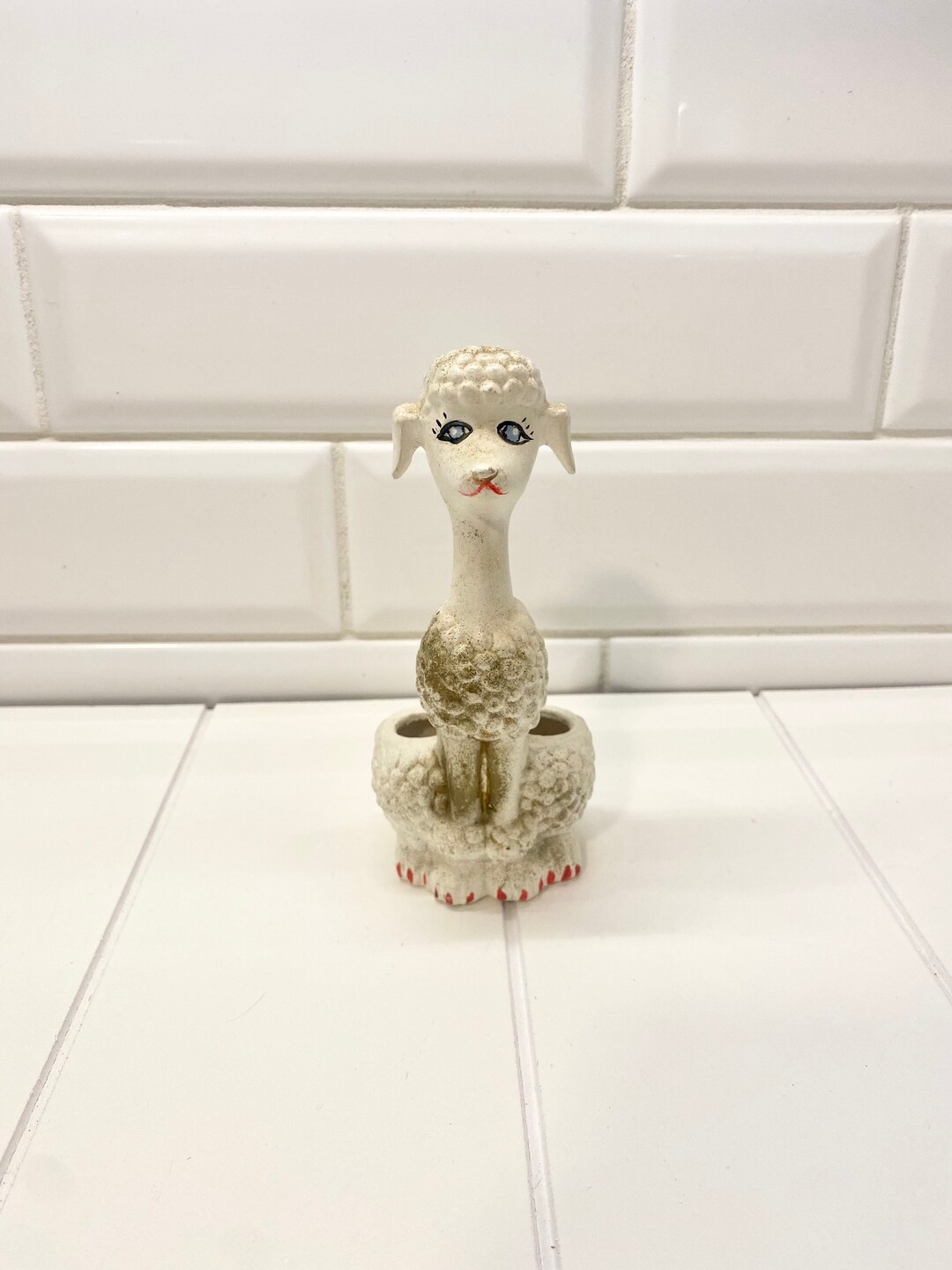 Vintage Mid Century Modern Ceramic Poodle Lipstick Holder Etsy