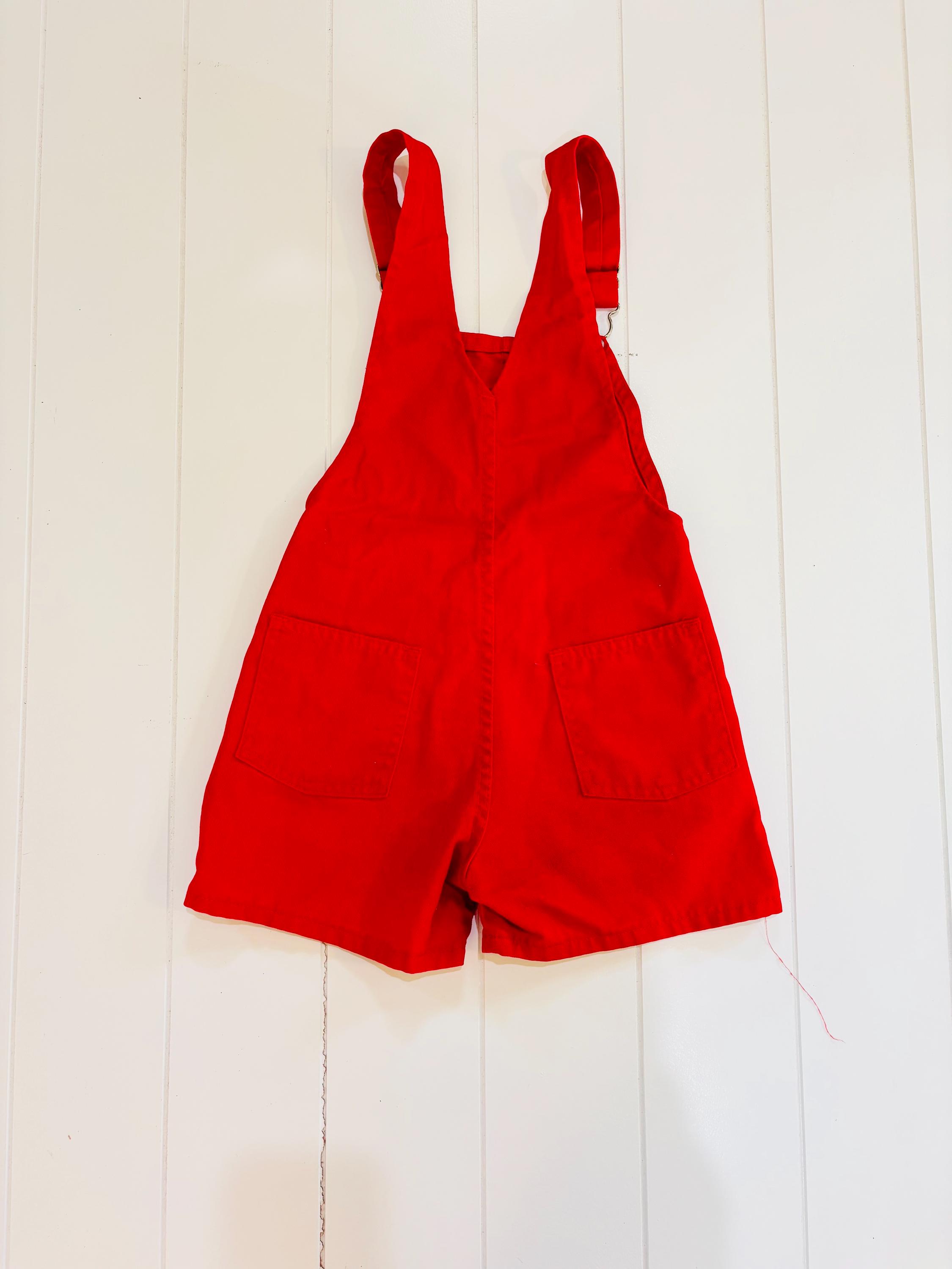 Vintage Land's End Red Cotton Vestback Overalls, Size 6 - Etsy