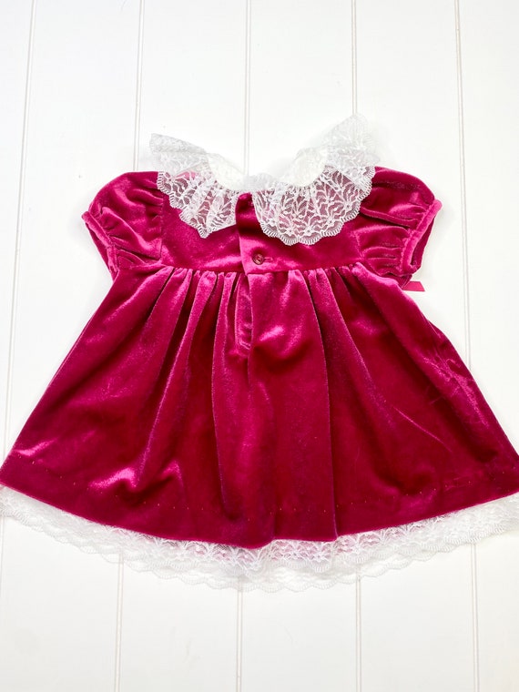 Vintage Chantilly Place Hot Pink Velvet and Lace … - image 7